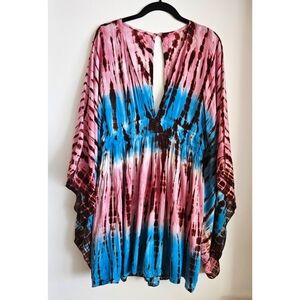 NWT! Tiare Hawaii Tie Dye Kimono Sleeve Romper Shorts Size M/L